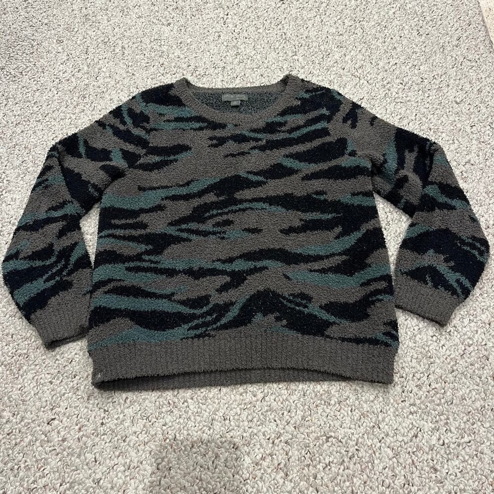 Barefoot Dreams Seaside Crewneck Pullover Sweatshirt Camo M Cozy Lounge Comfort